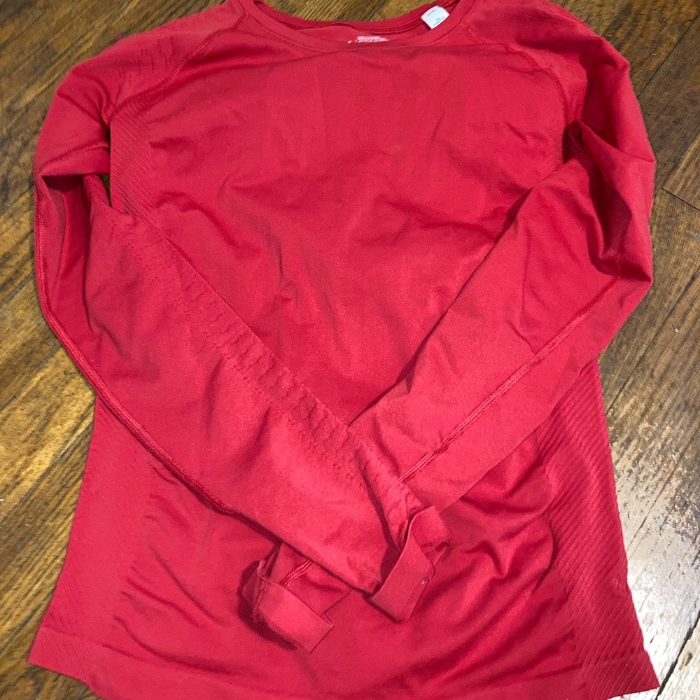 Zella red, tight, athletic long sleeve